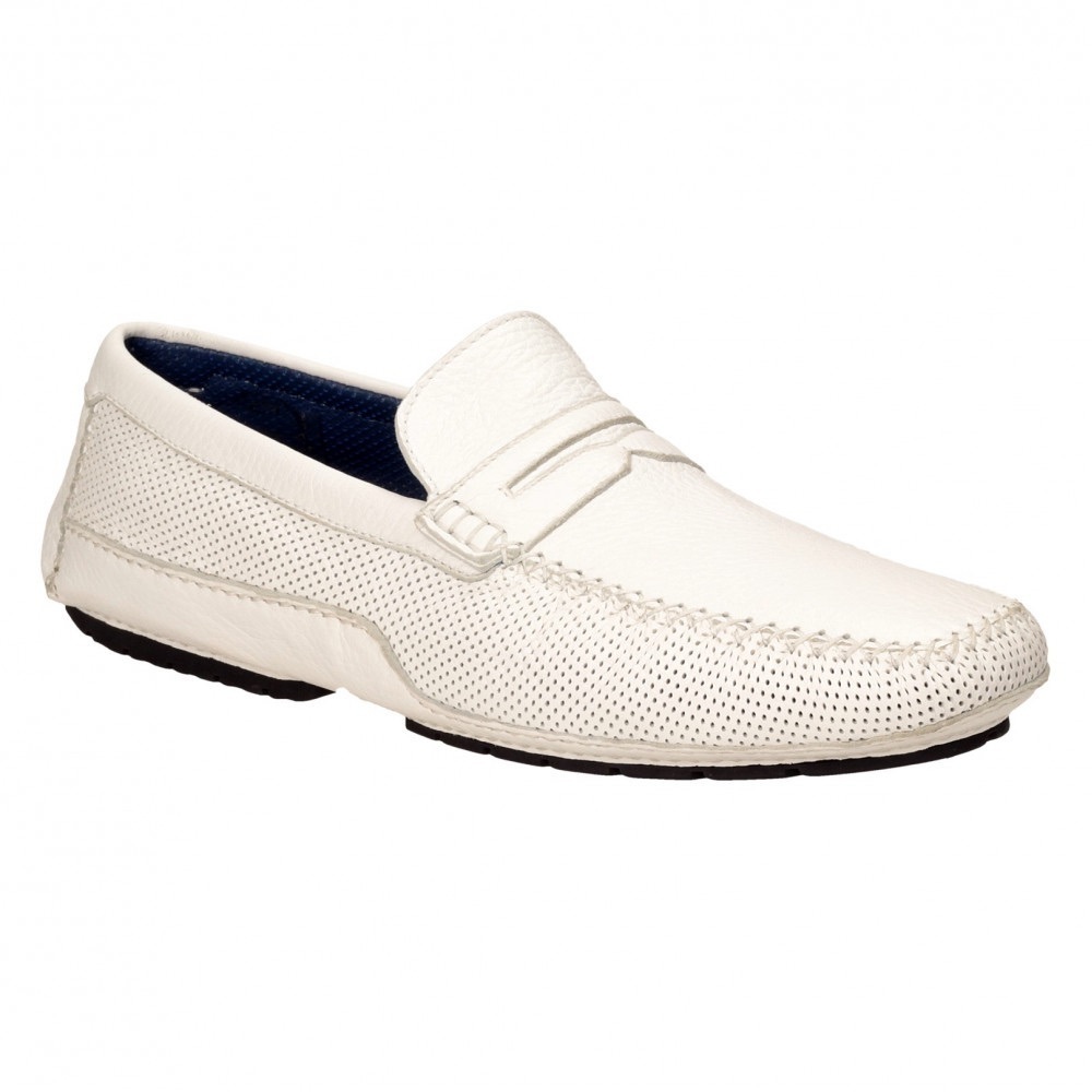 Moreschi Men's Portofino Cream Moccasin Driving Loafers Size 8 US